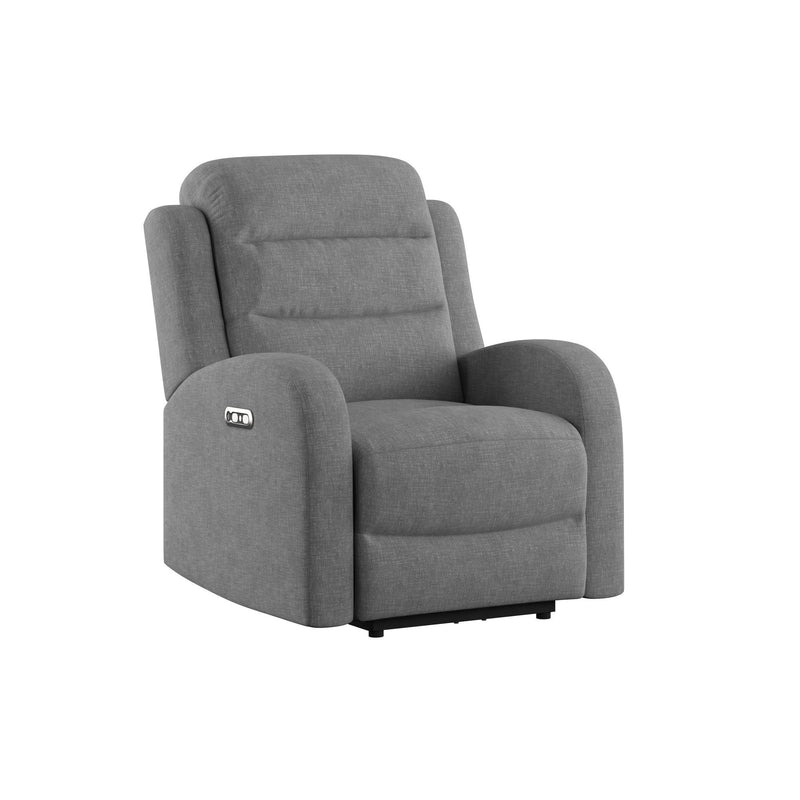 Harvey - Power Recliner With 1 Power Headrest - Mottled Gray