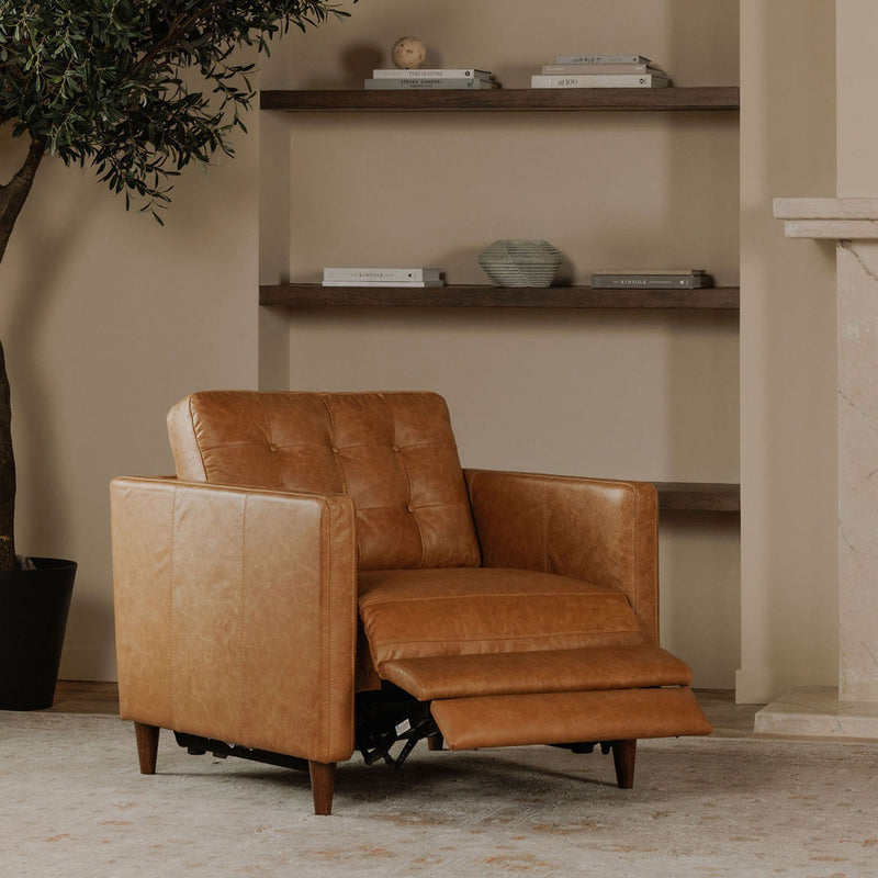 Bridgers - Leather Power Recliner Chair - Tan