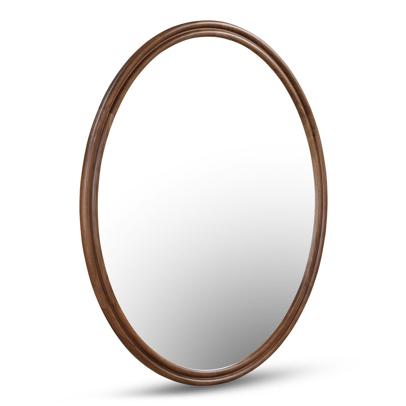 Alcott - Accent Oval Mirror - Dark Brown