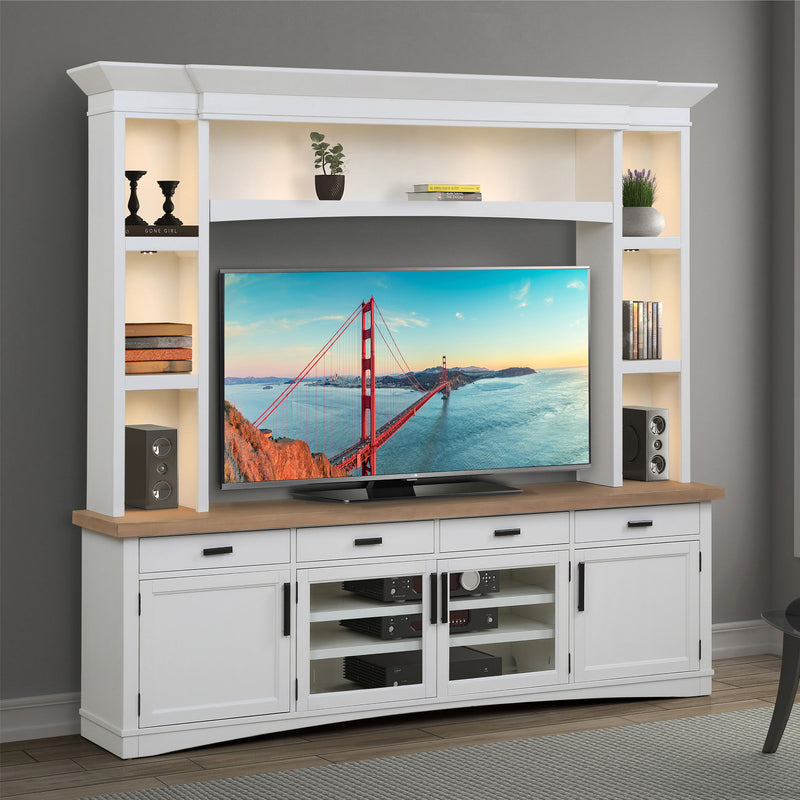 Americana Modern - TV Console with Hutch and LED Lights