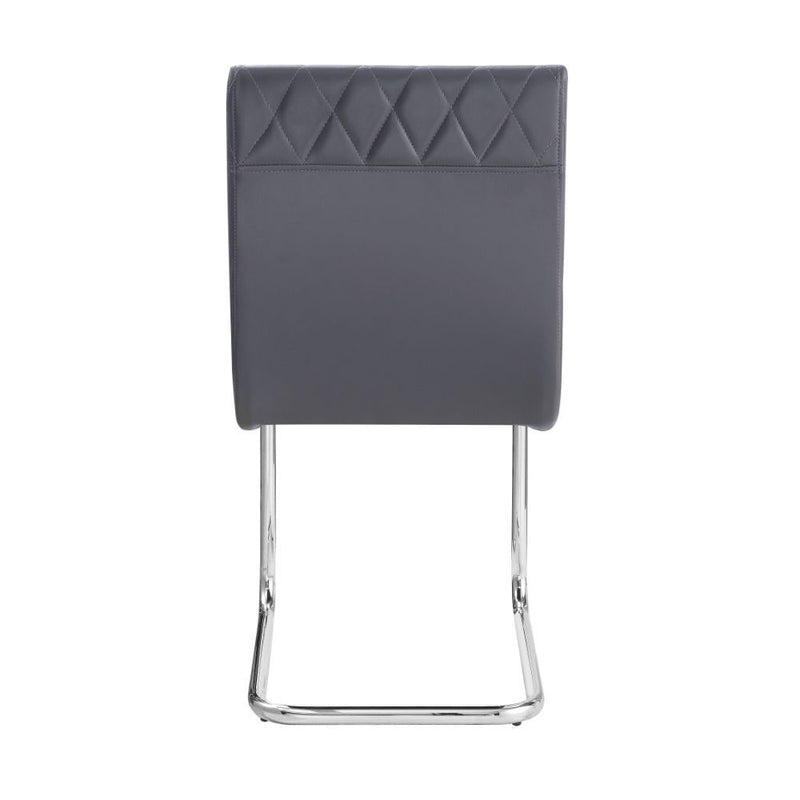 Ansonia - Side Chair (Set of 2) - Gray Synthetic Leather & Chrome