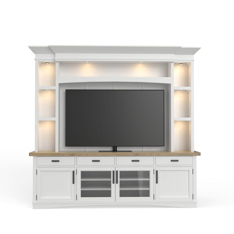 Americana Modern - TV Console with Hutch, Backpanel and LED Lights