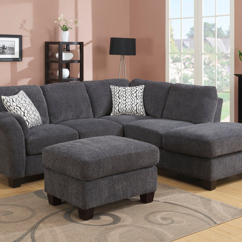 Clayton II - Ottoman - Charcoal Gray