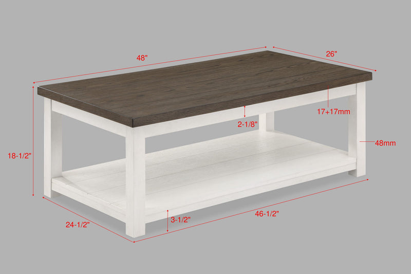 Dakota - Coffee Table With Casters - White