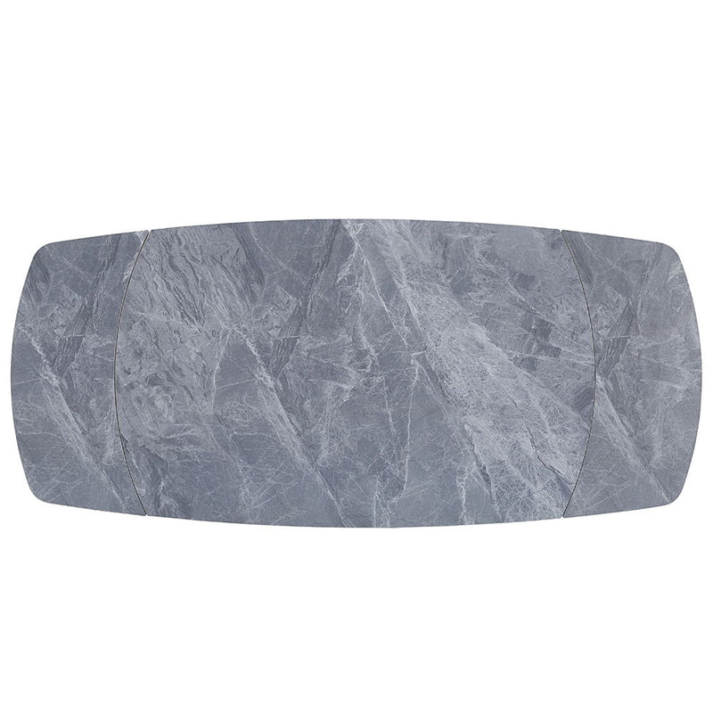 Hester - Ceramic Top Dining Table - Gray & Black