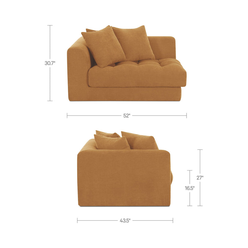 Davie - Left Arm Facing Chair - GoldenYellow