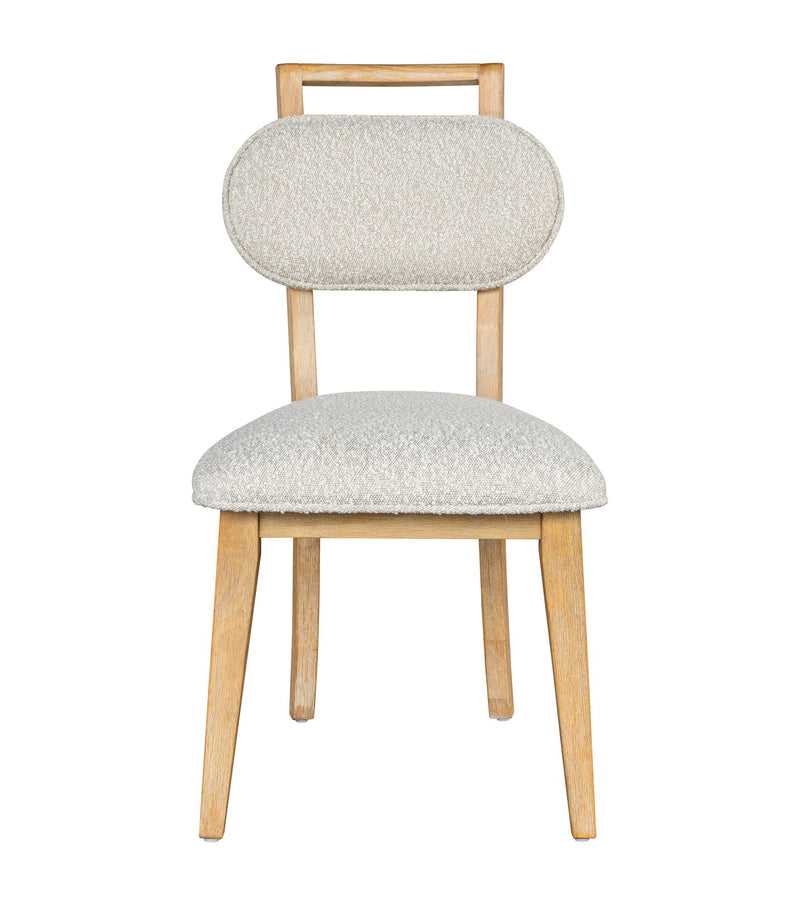 Ryder - Dining Chair - Chestnut Elm / Ant Brass / Tauple Boucle
