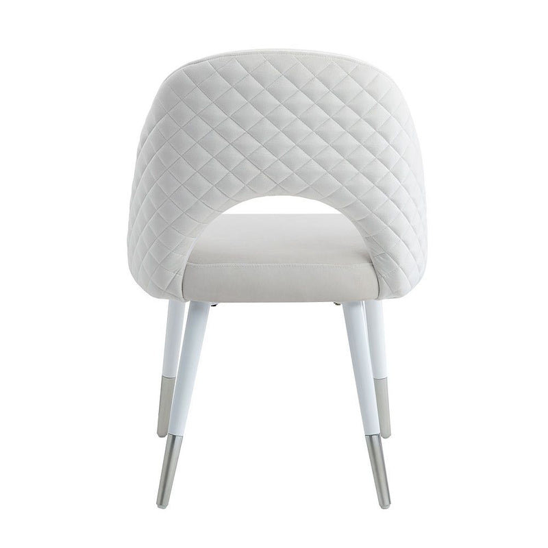 Zemirah - Side Chair (Set of 2) - White Velvet & White Gloss