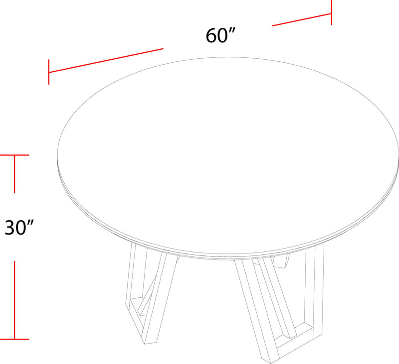 Pure Modern Dining - Round Table With Wood Base - Moonstone