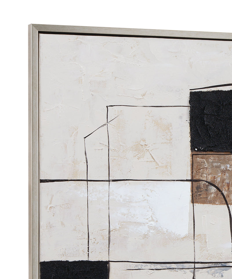 Quartershot Framed Canvas - Beige / Black