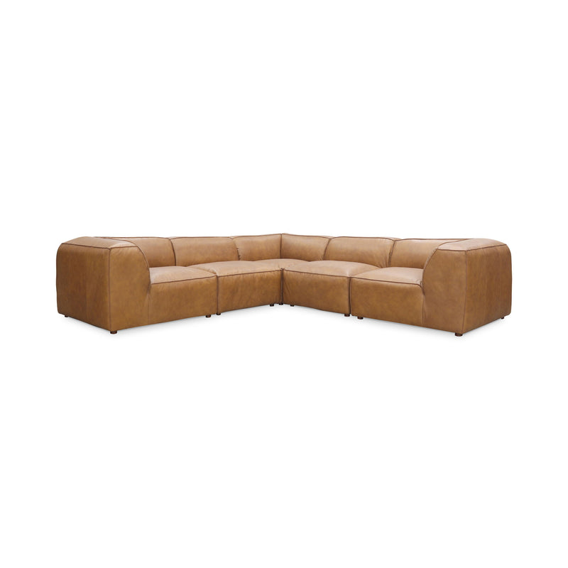 Form - Classic L Modular Leather Sectional - Light Brown