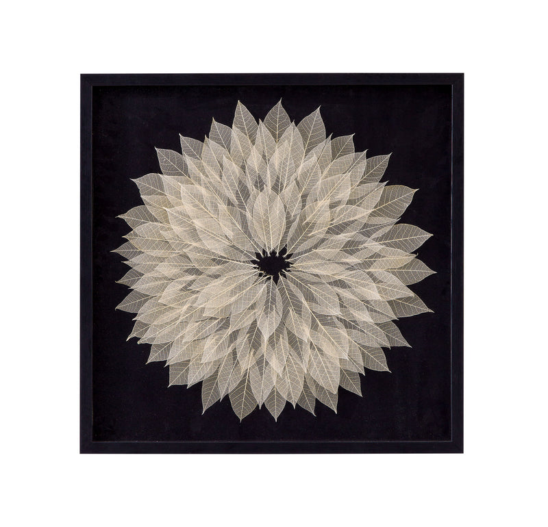 Translucent Leaf Wall Art - Black / Beige