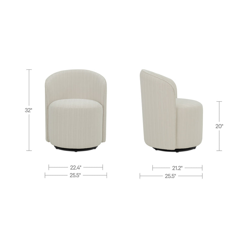 Sylvie - Outdoor Swivel Dining Chair - Cream