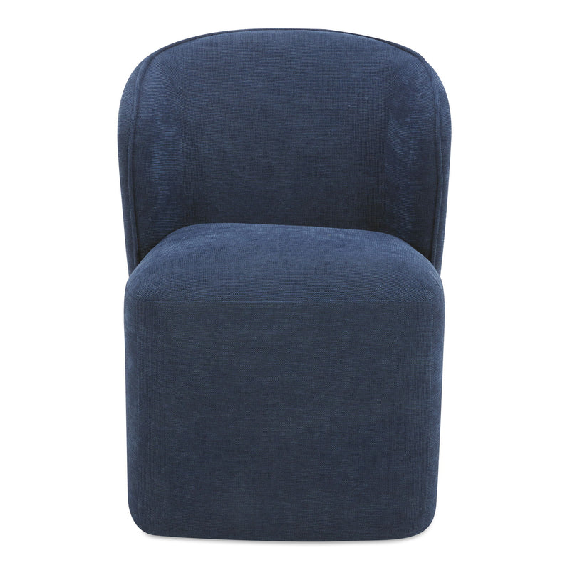 Larson - Rolling Dining Chair - Navy Blue