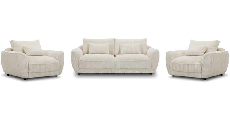 Utopia - Sofa And 2 Chair And Half - Mega Ivory