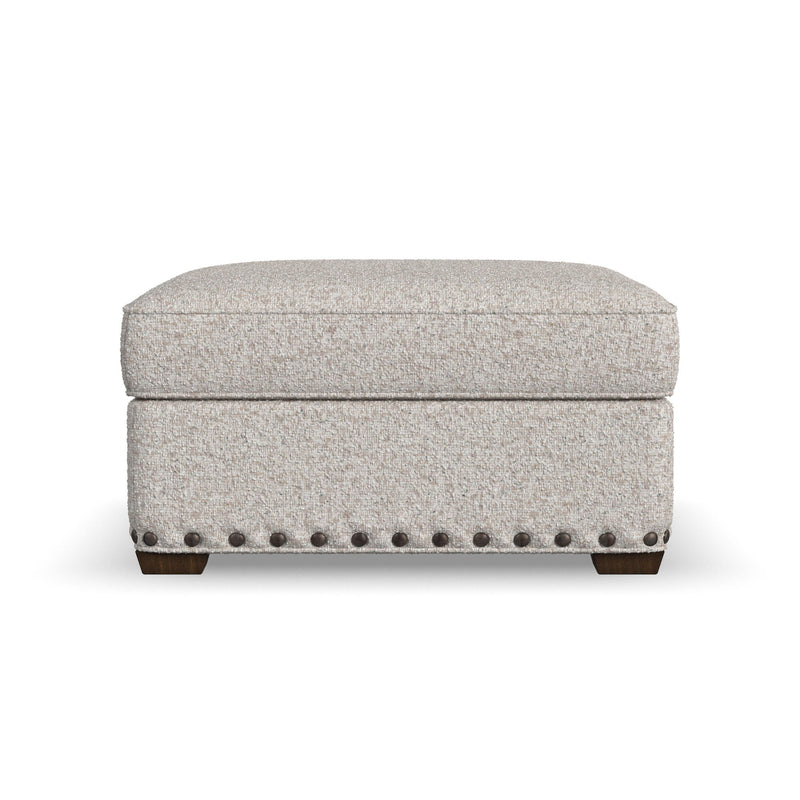 Milo - Fabric Cocktail Ottoman With Nailhead Trim