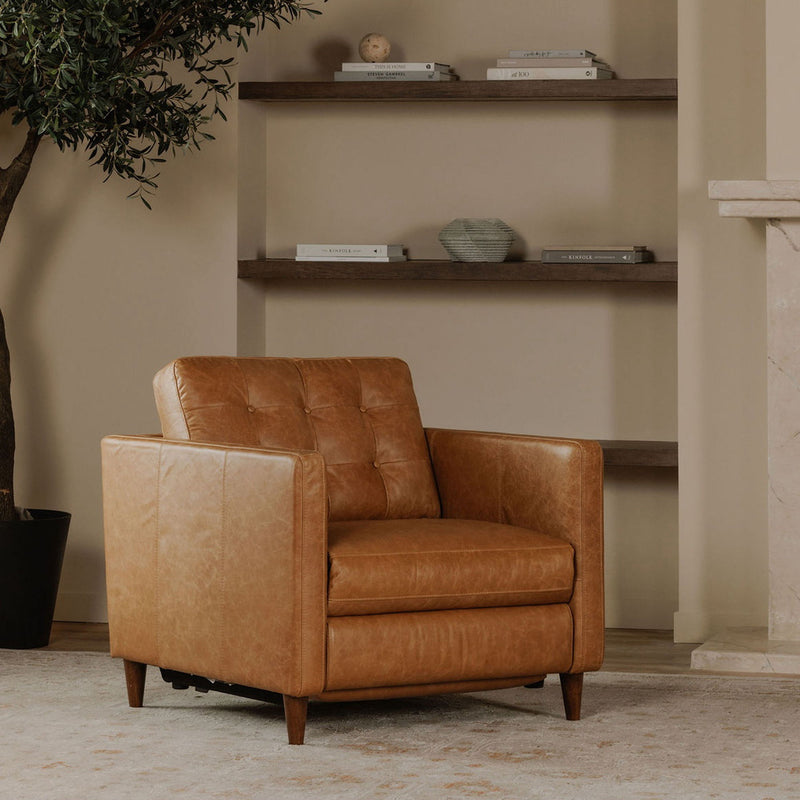 Bridgers - Leather Power Recliner Chair - Tan