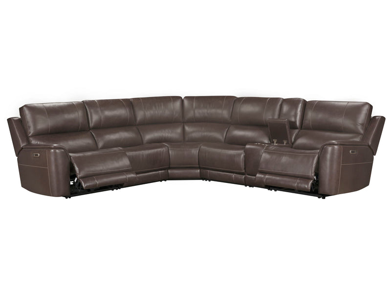 Easton - 6 Piece Zero Gravity Power Reclining Sectional With Power Adjustable Headrests - Steamboat Brown