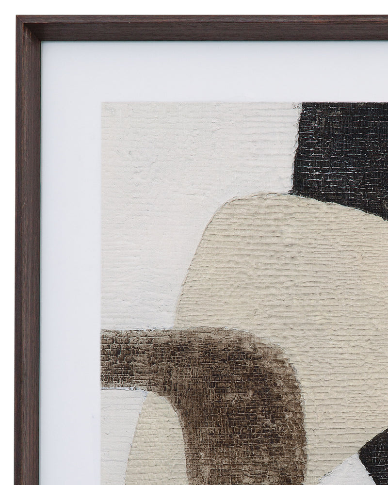 Spin Drift II Framed Print - Dark Brown / Beige