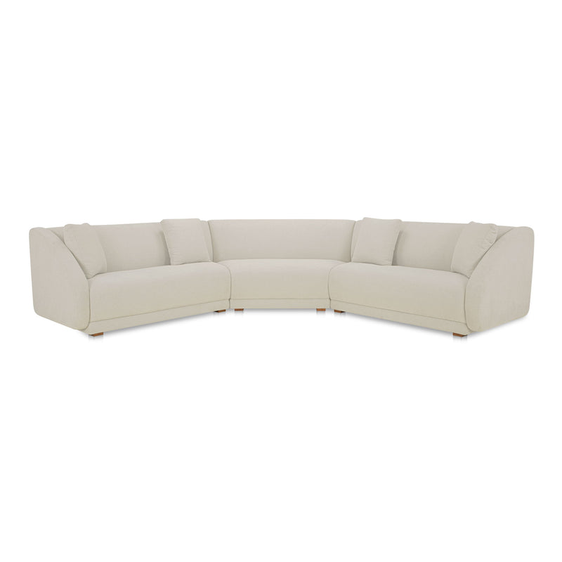 Fraser - 3 Piece Modular Sectional With Wedge Slipper - White