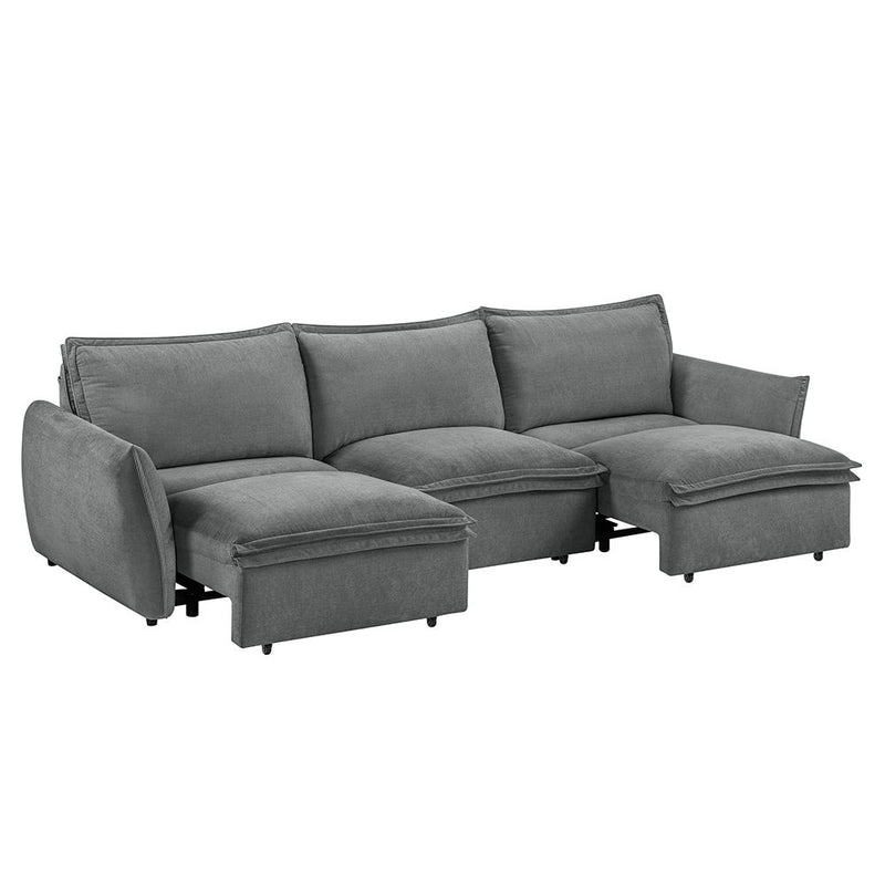 Eaden - Power Sofa With Sleeper - Gray Chenille