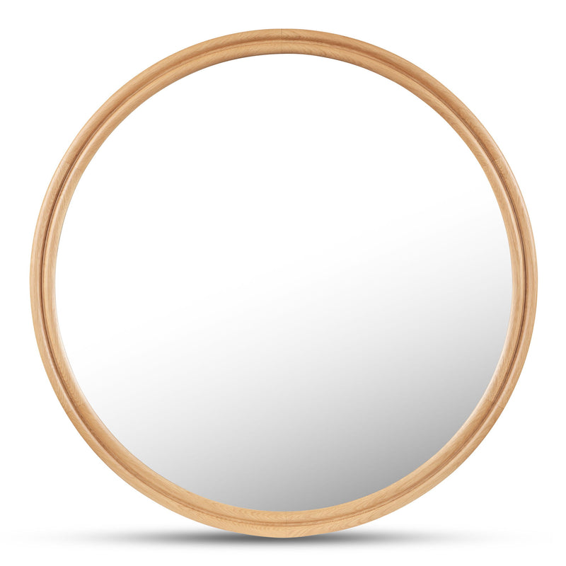 Alcott - Round Accent Mirror Large - Light Brown