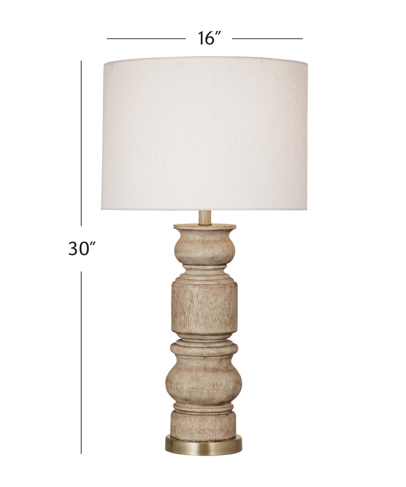 Helford - Table Lamp - Light Brown / White