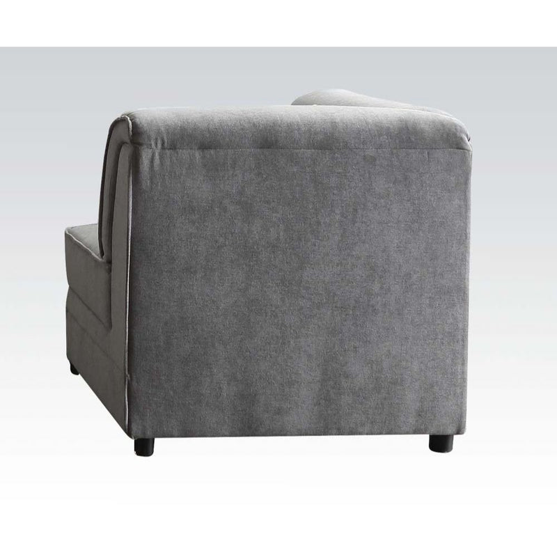Bois - Modular Wedge With Pillow - Gray Velvet