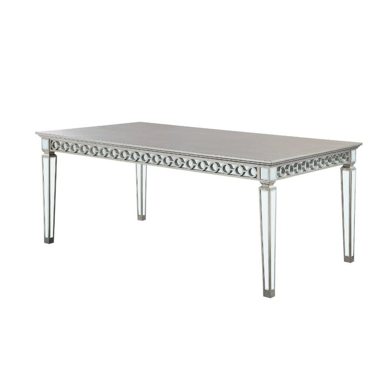 Varian - Dining Table (90"L) - Mirrored & Antique Platinum
