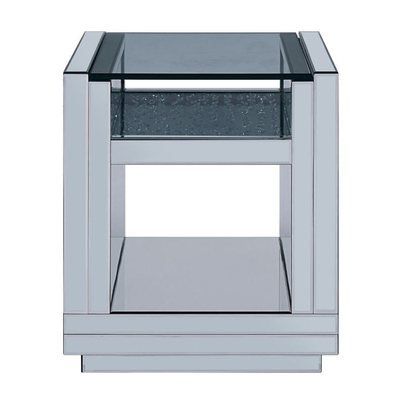 Nysa - 24" End Table - Mirrored & Faux Crystals