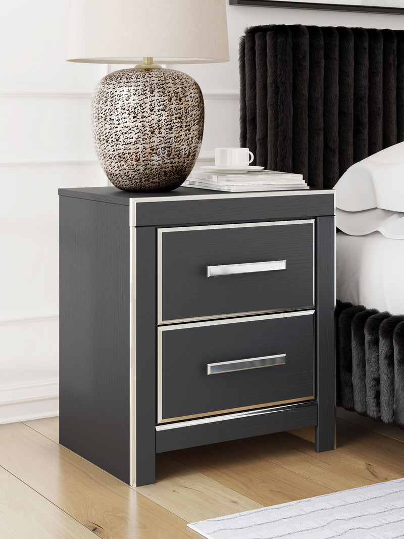 Zuraleus - Two Drawer Night Stand - Black