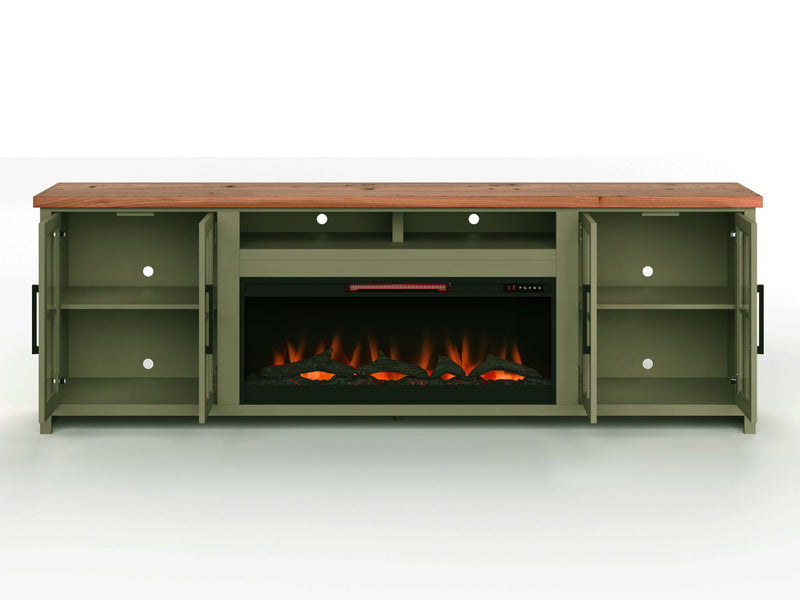 Vineyard - 67" TV Stand - Sage Green / Fruitwood
