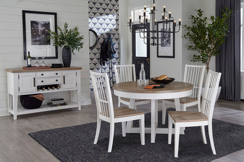 Americana Modern Dining - Round Dining Table With Extensions - Cotton