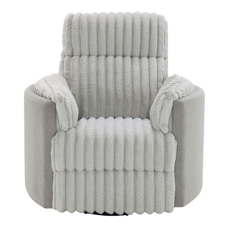 Emee - Glider Recliner With Swivel - Gray Corduroy