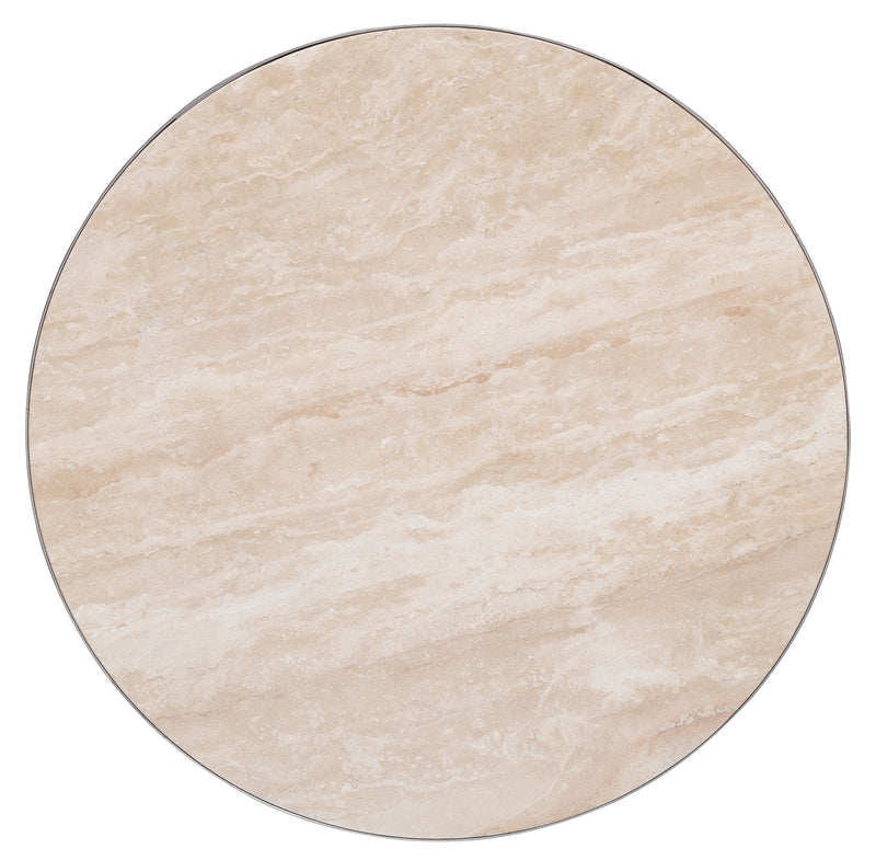 Melange - Vaquero Spot Table - Light Brown / Beige / Silver