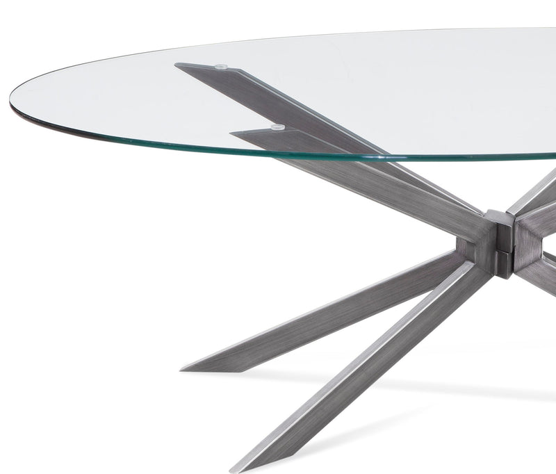 Deen - Oval Cocktail Table - Gray
