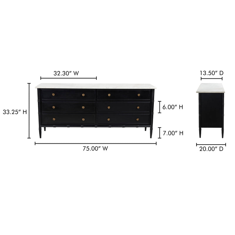 Eleanor - 6 Drawer Dresser - Black