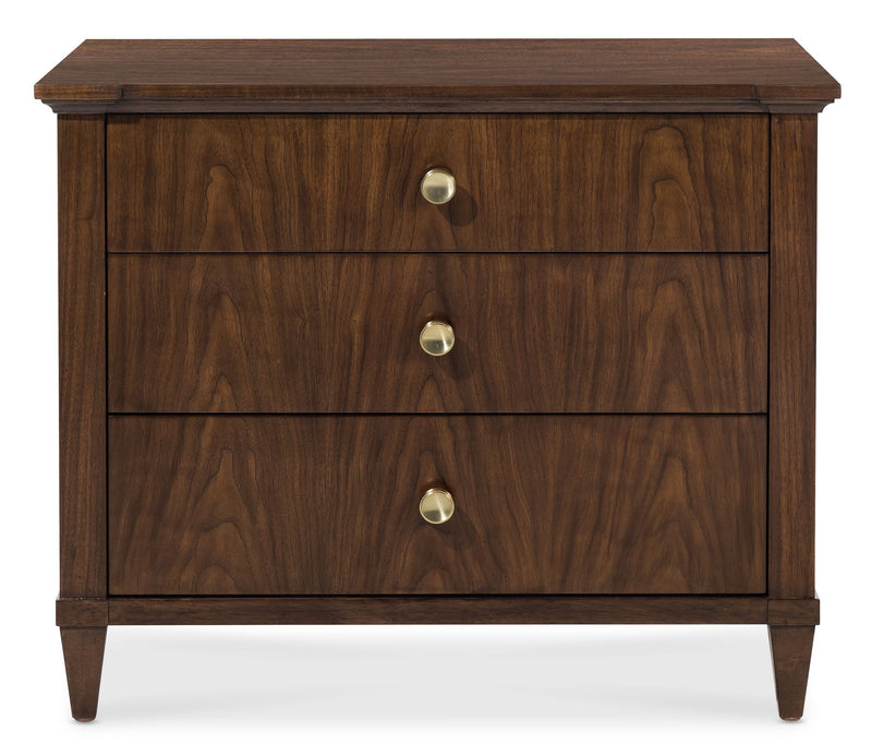 Archives - Three-Drawer Nightstand - Dark Brown