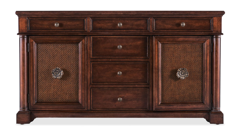 Charleston - Two Door-Six Drawer Buffet - Dark Brown