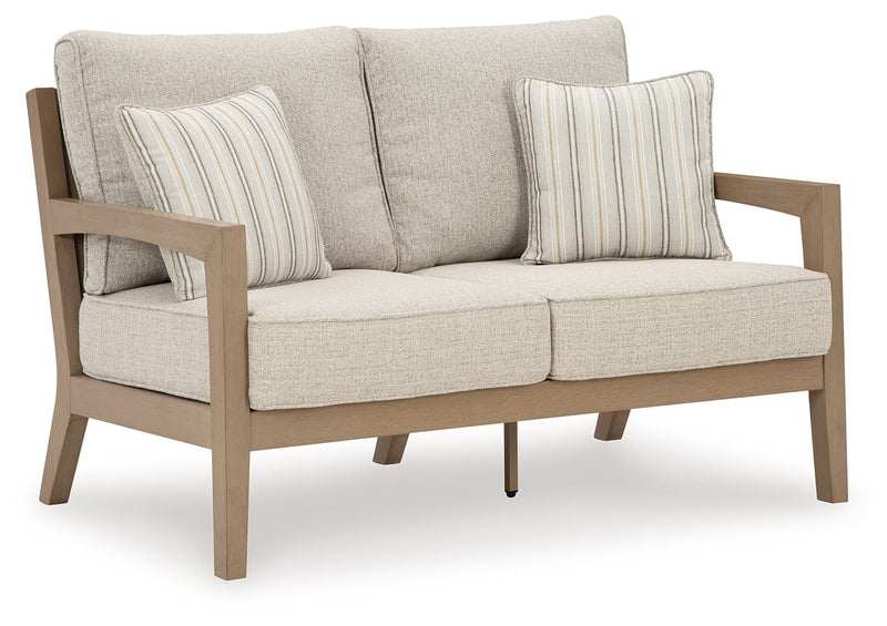 Hallow Creek - Loveseat With Cushion - Driftwood