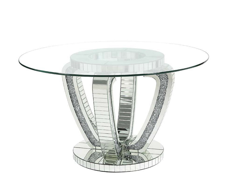 Noralie - Dining Table - Mirrored & Faux Diamonds