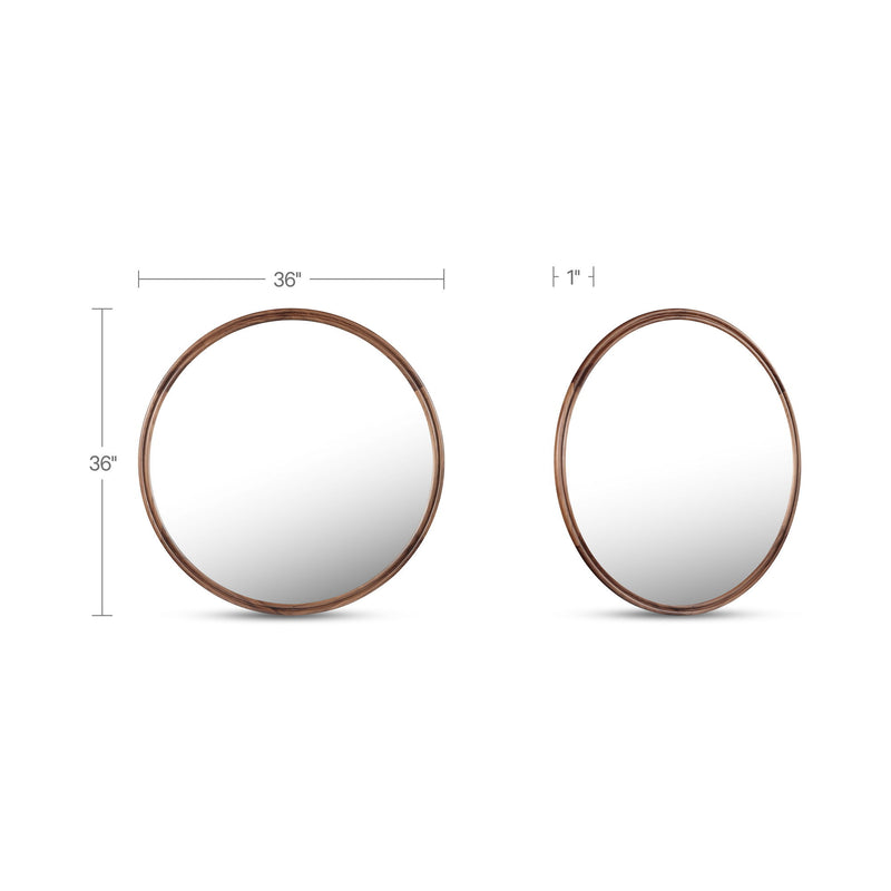 Alcott - Accent Round Mirror Small - Walnut