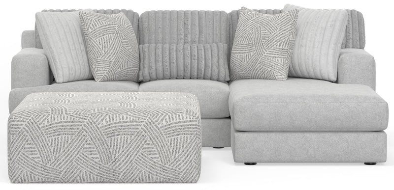 Logan - Upholstered Sectional With Comfort Coil Seating - 46" Cocktail Ottoman And Accent Pillows Included