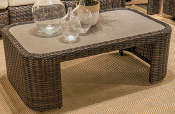 Mission Beach - Rectangular Cocktail Table - Brown / Beige