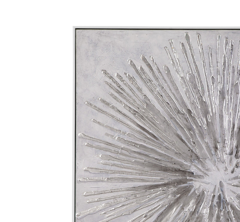Energy Burst Canvas Art - Pearl Silver