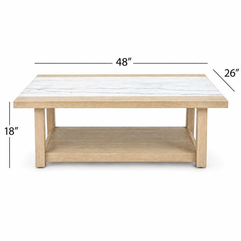 Trifecta - Coffee Table - Driftwood Cerused Oak