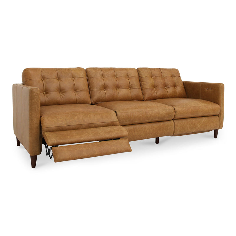 Bridgers - Leather Power Recliner Sofa - Tan