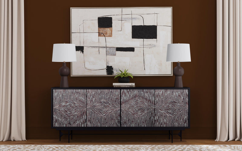 Quartershot Framed Canvas - Beige / Black