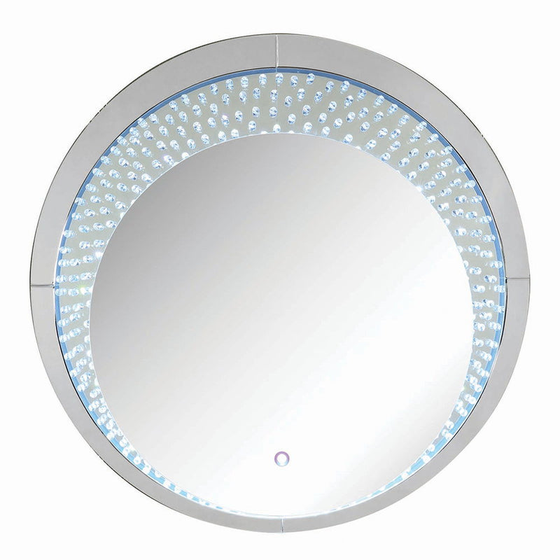 Nysa - 39" Accent Mirror With LED - Mirrored & Faux Crystals