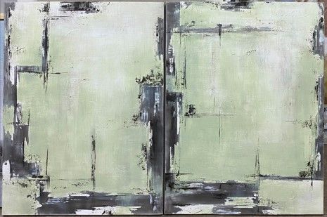 Framed Canvas Sherwood Gates (Set of 2) - Black